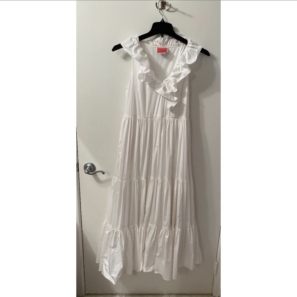 Kate spade white poplin tiered ruffle dress 10 - Picture 3 of 5